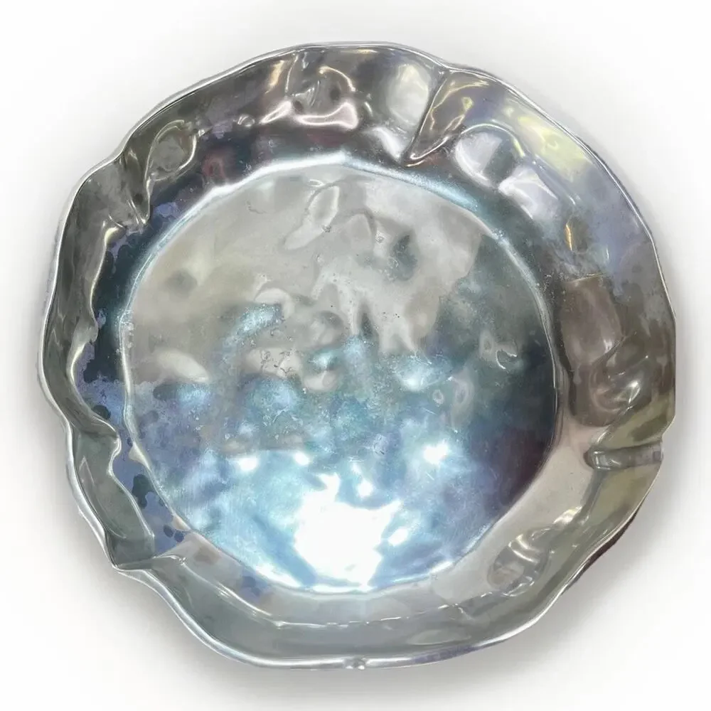 Beatriz Ball Silver SOHO Marius Chip & Dip Bowl/ Serving Platter Set w/ Bag